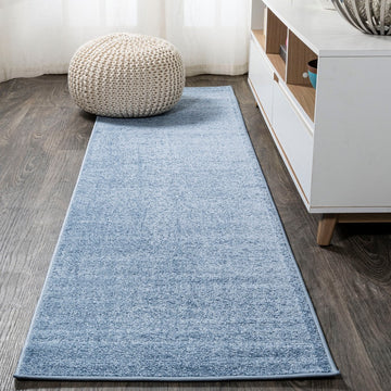 Haze Solid Low-pile Area Rug Classic Blue